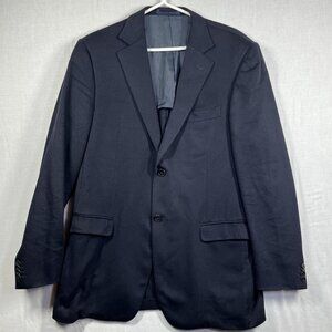 Zegna Jacket Mens 52 Large Navy Blue 100% Cashmere Sport Coat Blazer Luxury